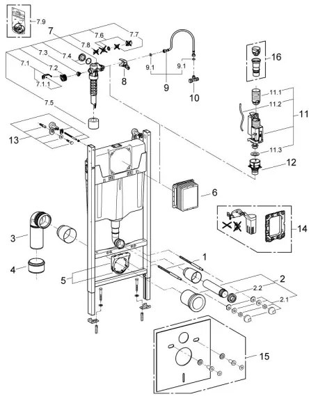 GROHE 103843SH00 - SOLIDO COMPACT, sada 5 v 1, 1,13 m, keramika/biela