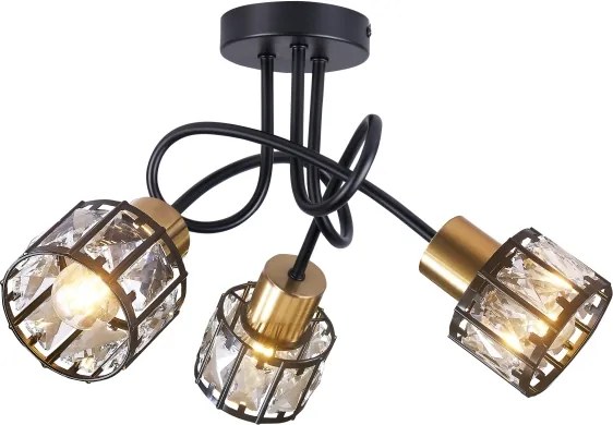 Prisadený luster ZAHARA 3xE27/10W/230V čierny
