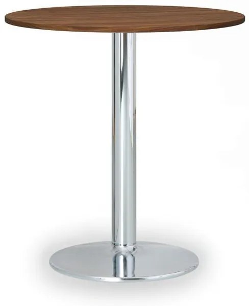 Konferenčný stolík FILIP II, priemer 80 cm, chrómovaná podnož, orech