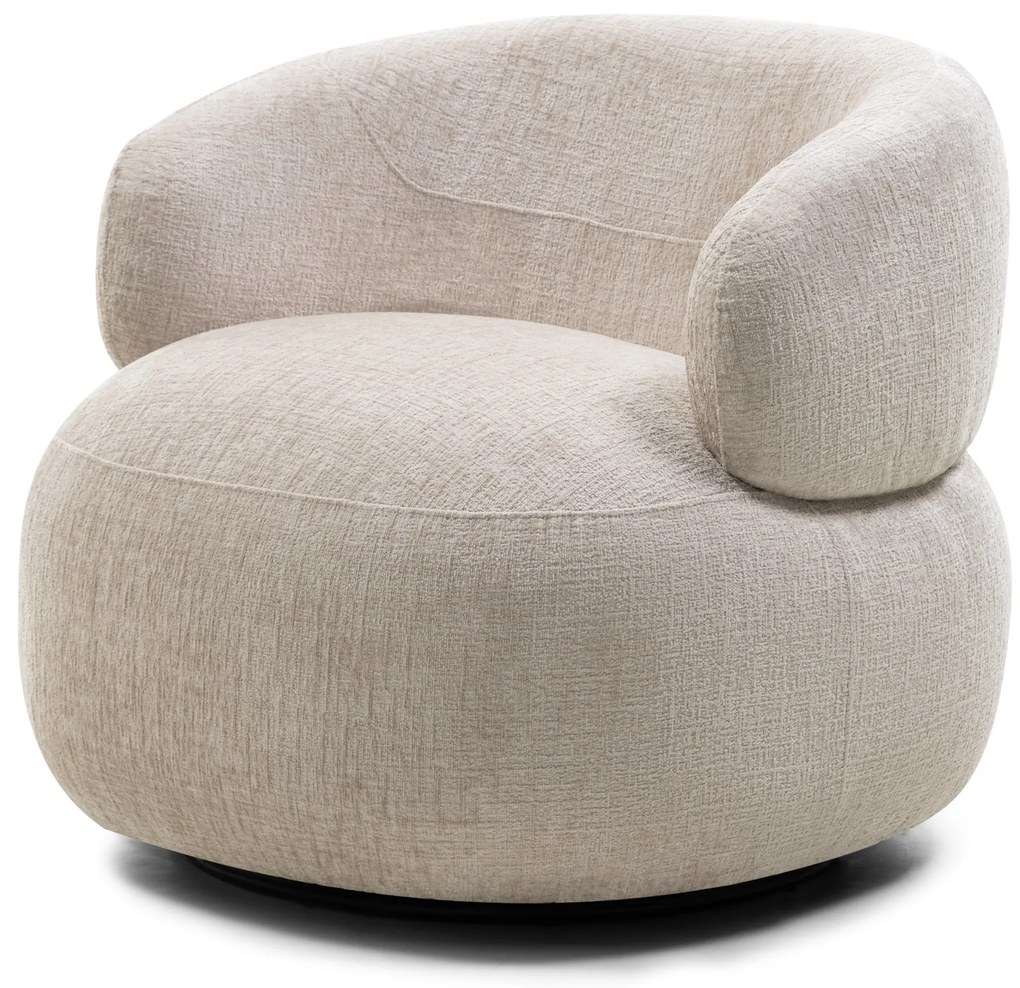 Otočné designové křeslo Rumble světle béžové