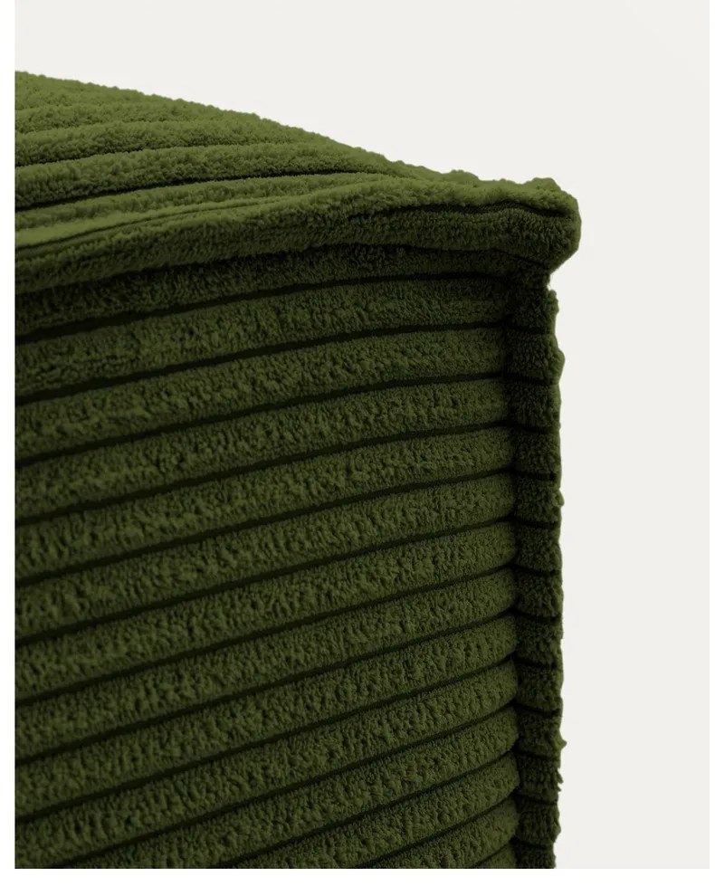 Zelená menčestrová podnožka Blok – Kave Home