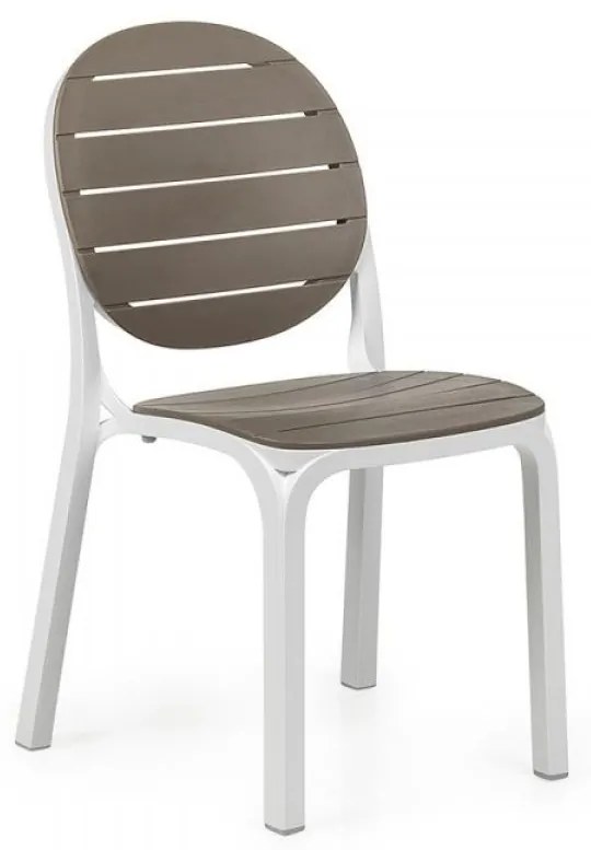 ERICA záhradná stolička bez podrúčok bianco/tortora
