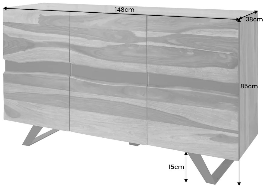 Komoda Amazonas 150 cm Sheesham Prirodná Hrana