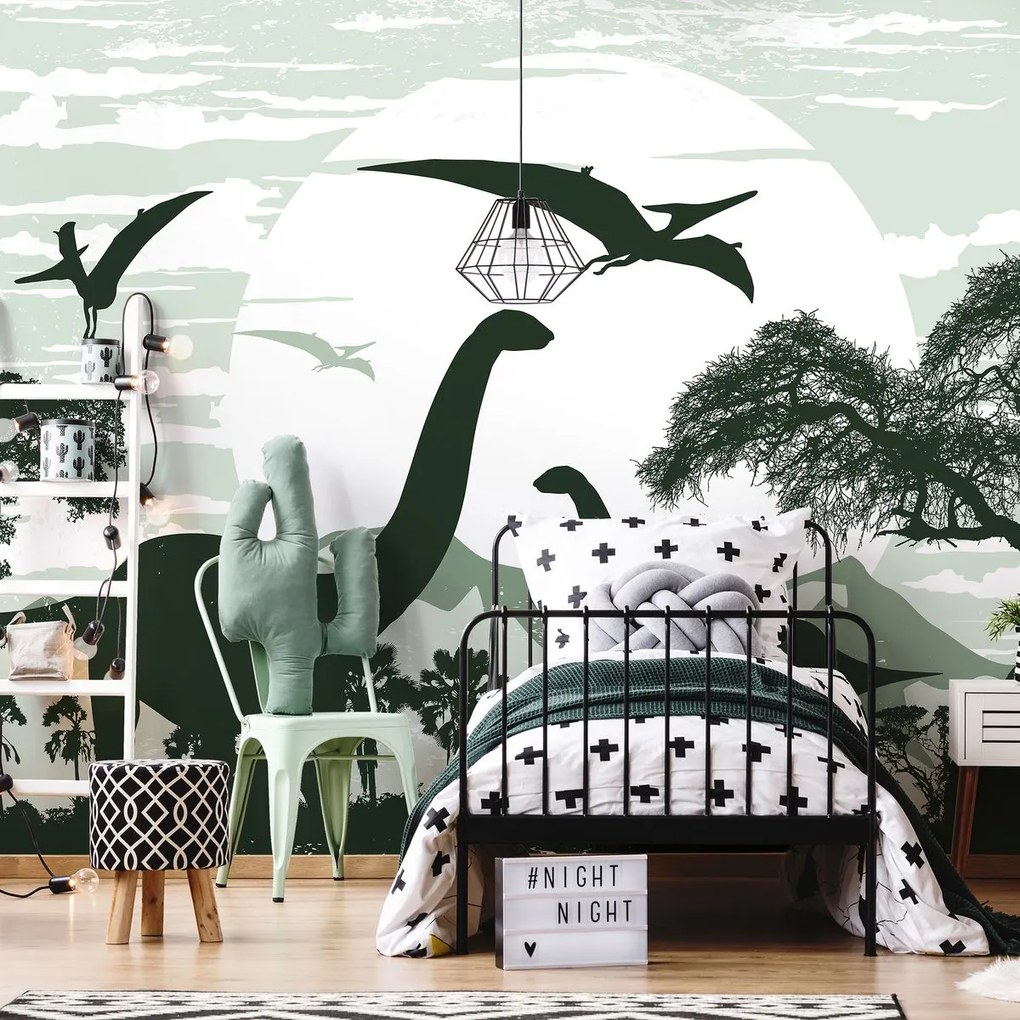 Fototapeta - Zelení dinosaury 2 (152,5x104 cm)