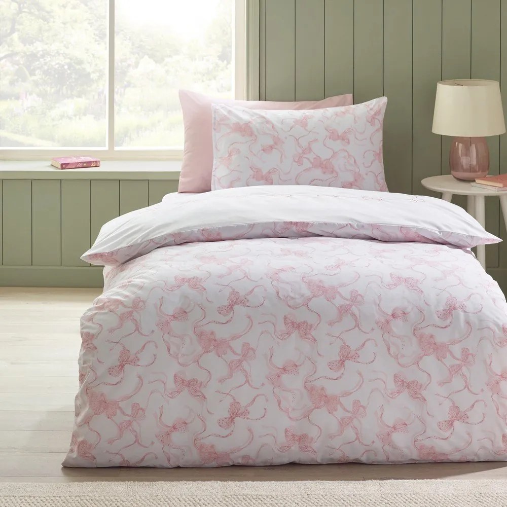 Biele obliečky na jednolôžko 135x200 cm Bow Embroidery – Catherine Lansfield