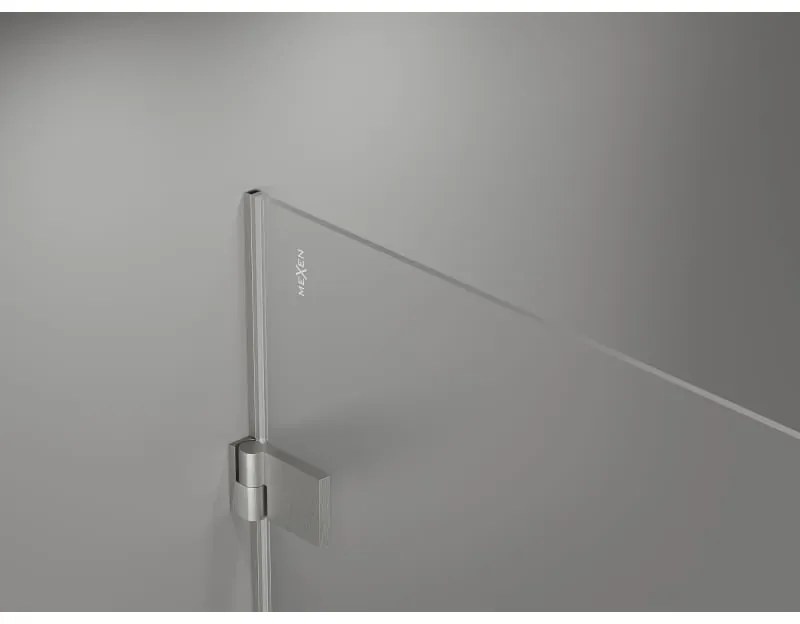 Mexen Lunar-B L sklápací sprchový kút ľavý 80 x 80 cm, číre sklo, brúsená oceľ, 832L-080-080-97-00-L