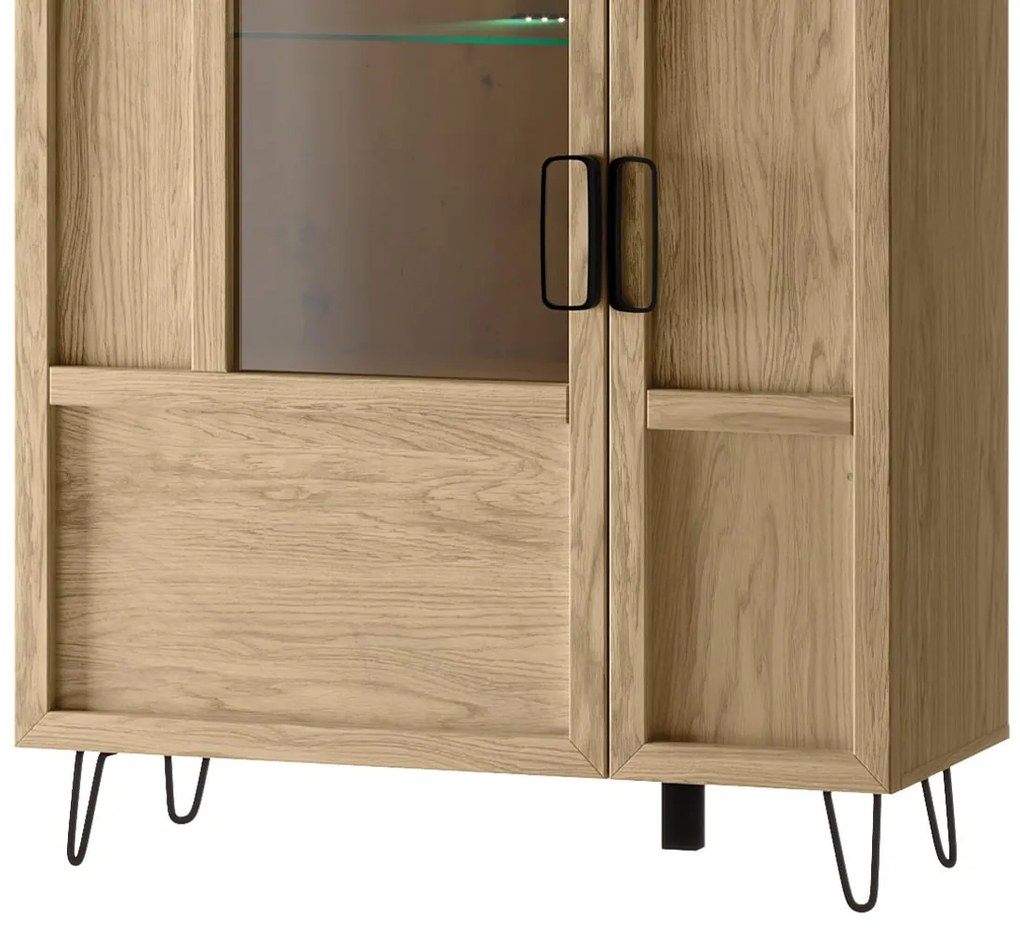 Vitrína Limbo 15 95 cm z masivu s LED osvětlením dub Artisan