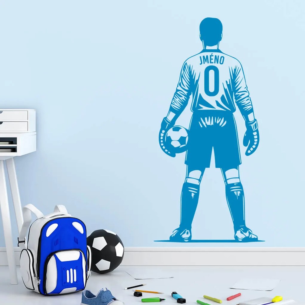 Veselá Stena Samolepka Futbalový brankár s menom Farba: béžová, Veľkosť: 100 x 50 cm