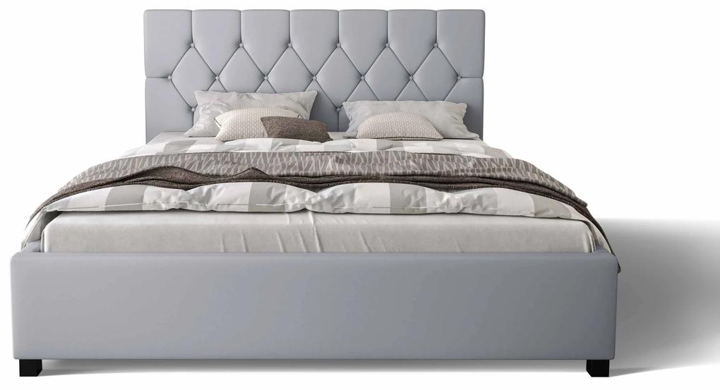 Manželská posteľ 140 cm Sylvie (sivá) (s roštom a úložným priestorom). Vlastná spoľahlivá doprava až k Vám domov. 1047153