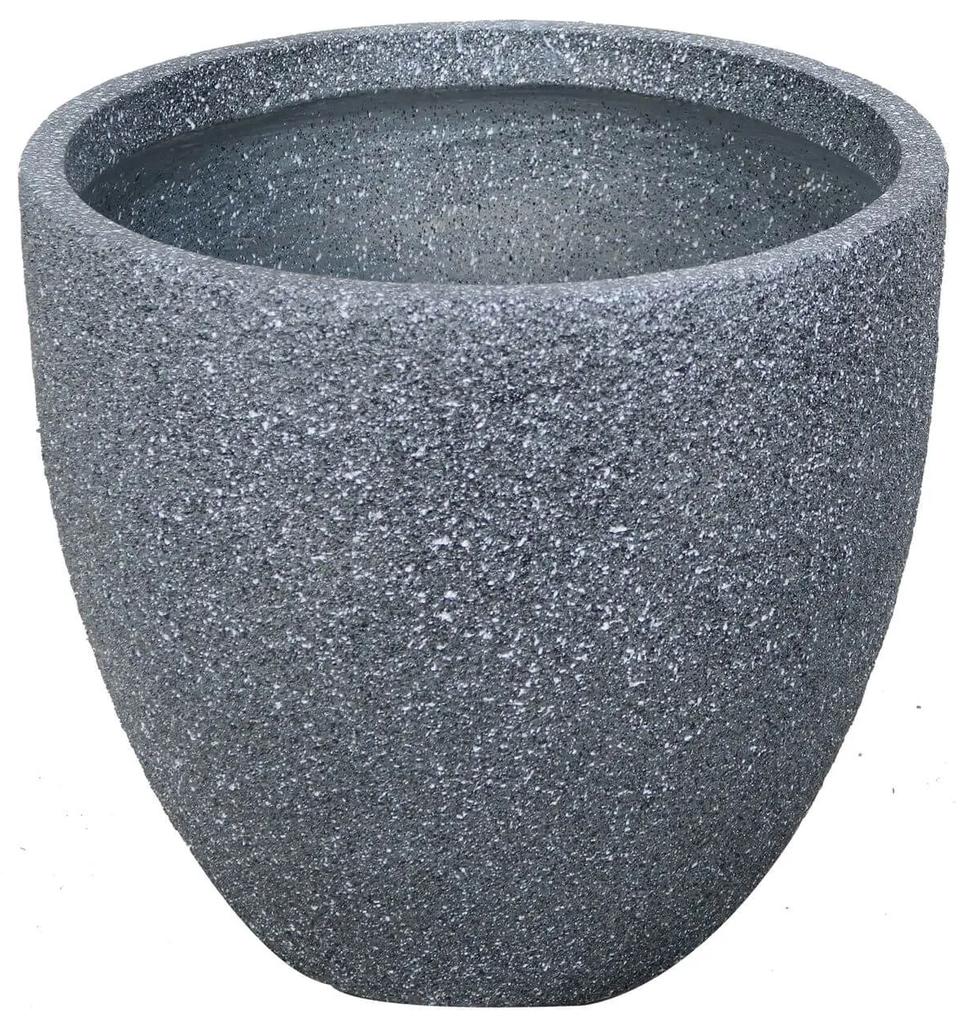 Sivý kvetináč v kameninovom dizajne 32cm