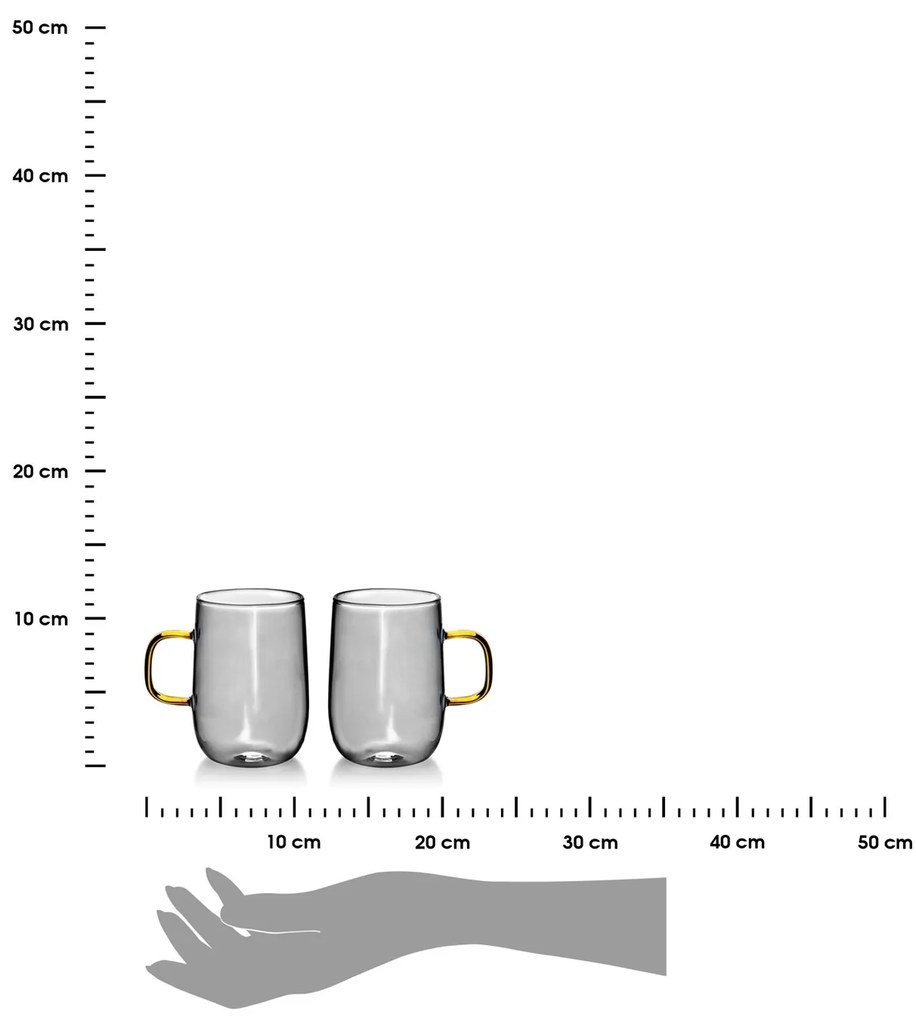 Sklenený hrnček Peter 400 ml sada 2ks