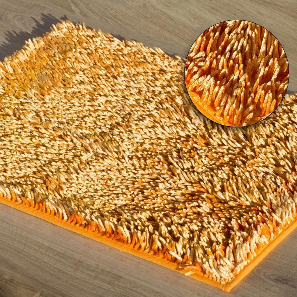 DomTextilu Oranžový huňatý koberec do kúpelne 75 x 150 cm Šírka: 75 cm | Dĺžka: 150 cm 44476-208061