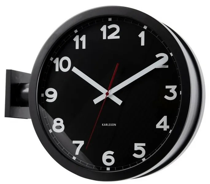 Karlsson 5966BK obojstranné nástenné hodiny 38 cm
