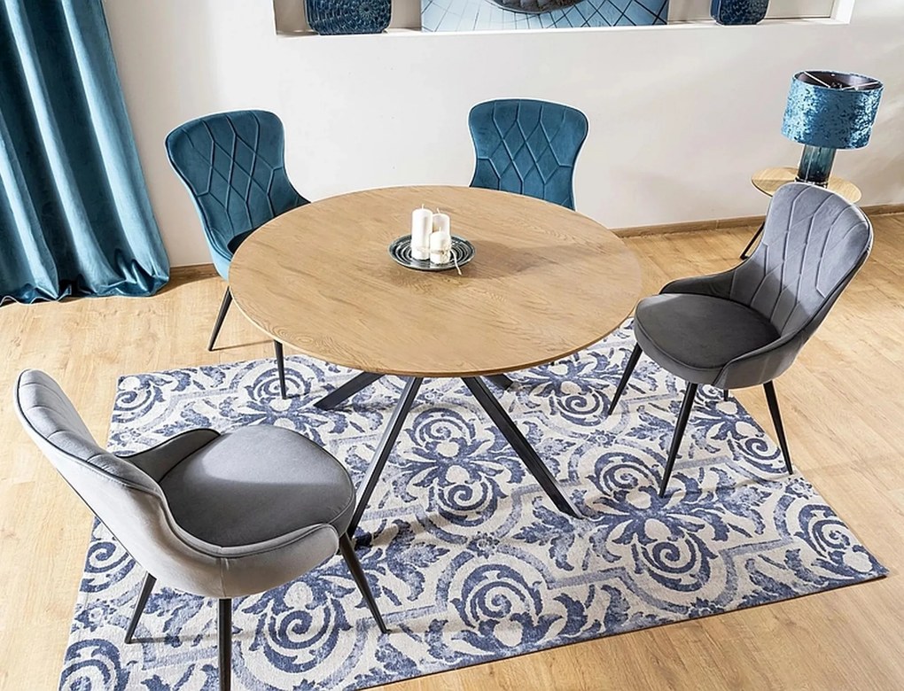 Okrúhly stôl Aster 120 cm dub prírodný/čierny