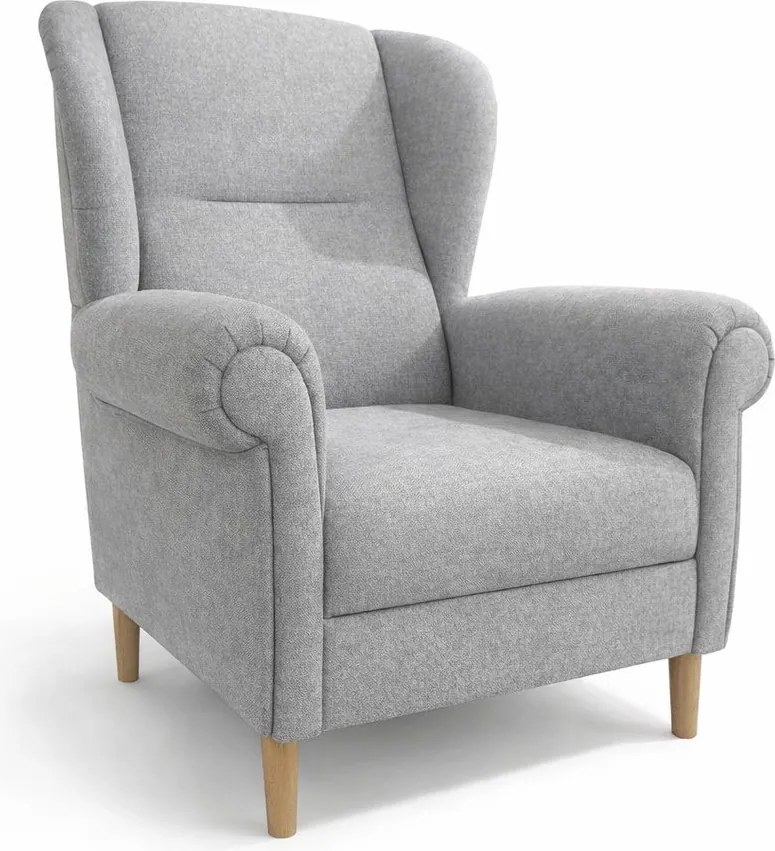 Svetlosivé kreslo ušiak Swan – Ropez