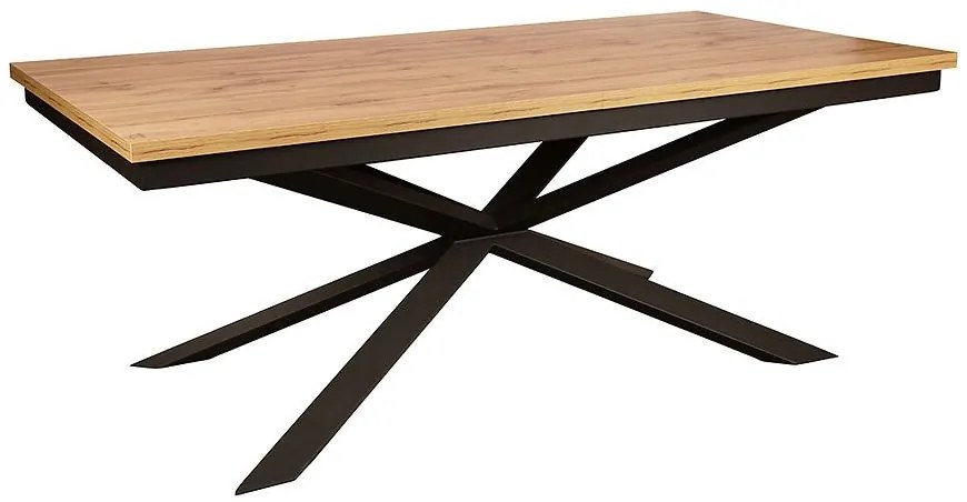 Stôl St-33 140x80+2x40 dub wotan/čierna