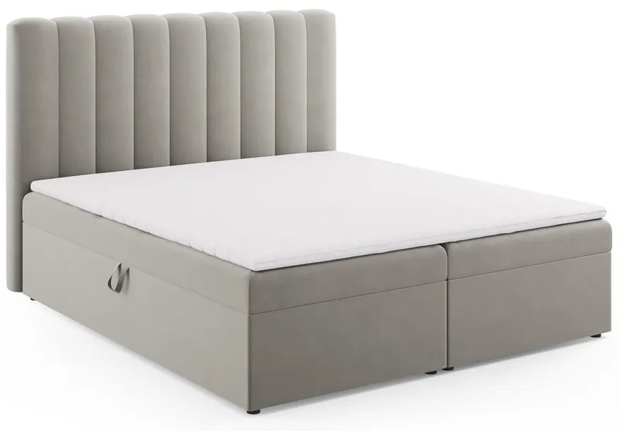 Sivá boxspring posteľ s úložným priestorom 180x200 cm Gina – Milo Casa
