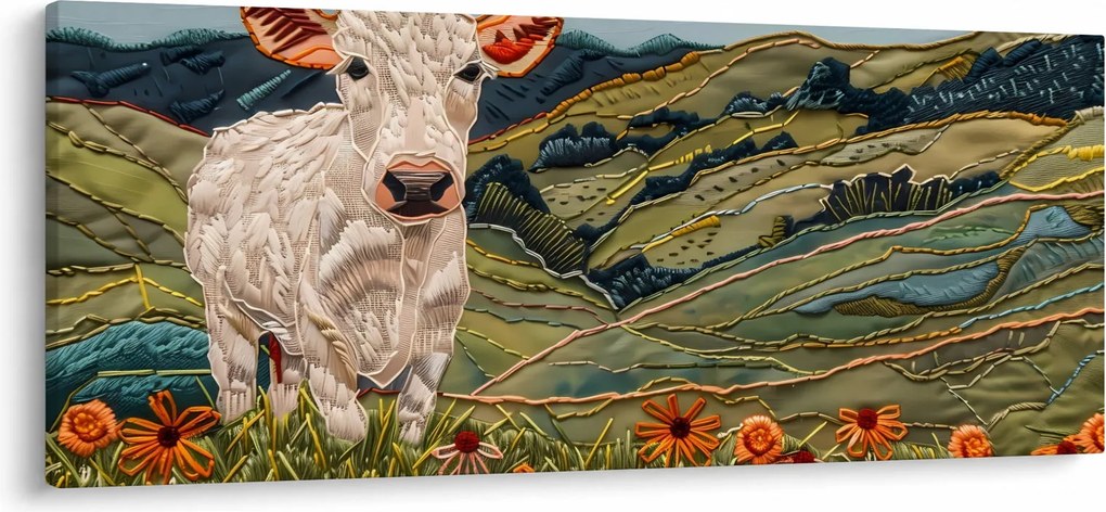 Obraz - Imitácia pleteného motívu (120x50 cm)