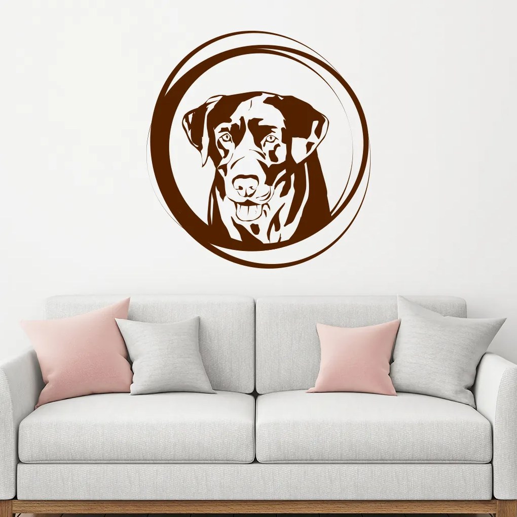 Veselá Stena Samolepka Labrador Farba: fialová, Veľkosť: 60 x 64 cm