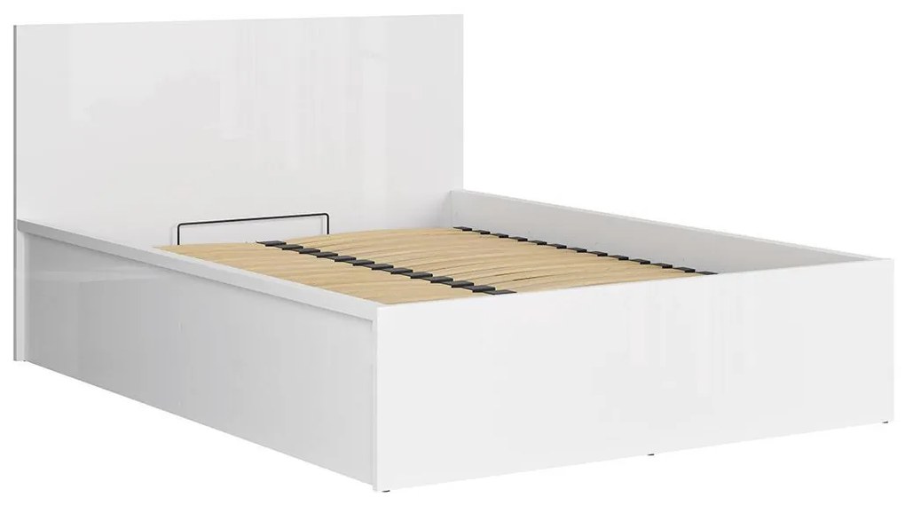 Manželská posteľ 140 cm BRW Tetrix 8 (lesk biely) (s roštom) (s úl. priestorom). Akcia -29%. Vlastná spoľahlivá doprava až k Vám domov. 1098488