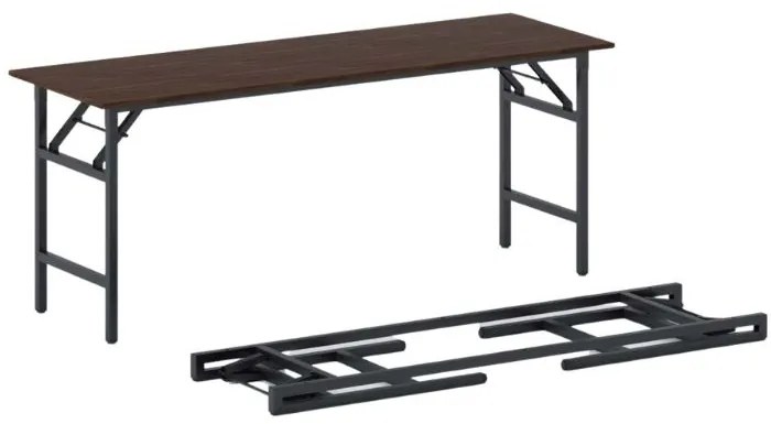 Konferenčný stôl FAST READY, 170x50 cm, čierna podnož, orech