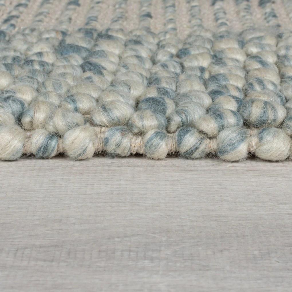 Flair Rugs, Kusový koberec Bobble Wool Blue, 120x170, modrá, obývacia izba
