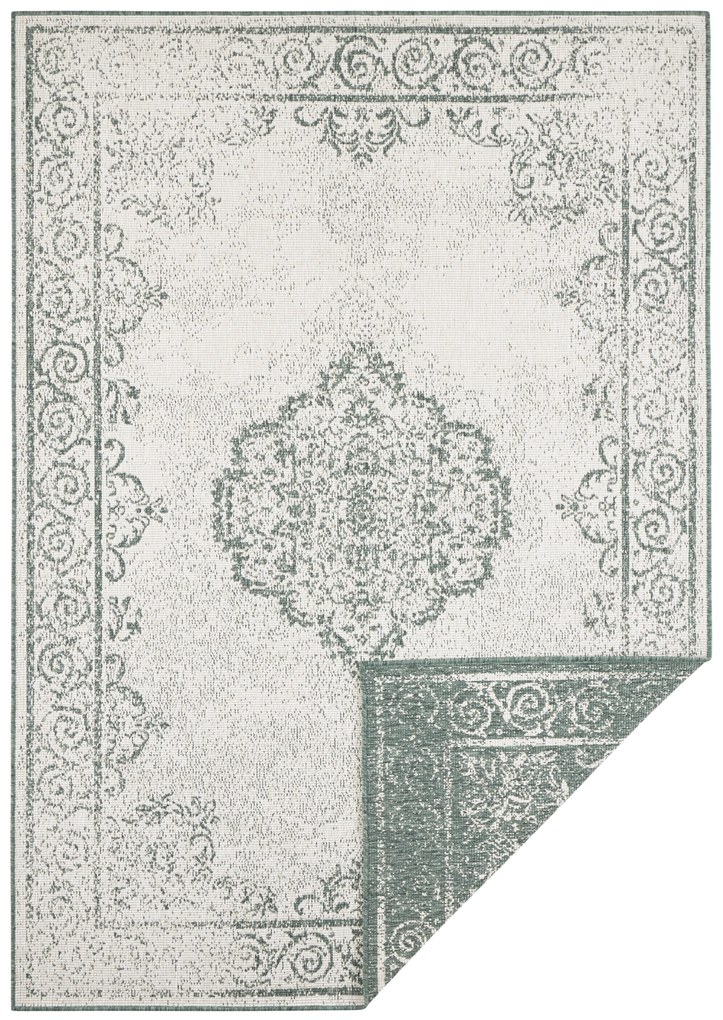 Hanse Home, Kusový koberec Twin Supreme 103869 Green / Cream – na von aj na doma, 240x340, zelená, chodba / predsieň