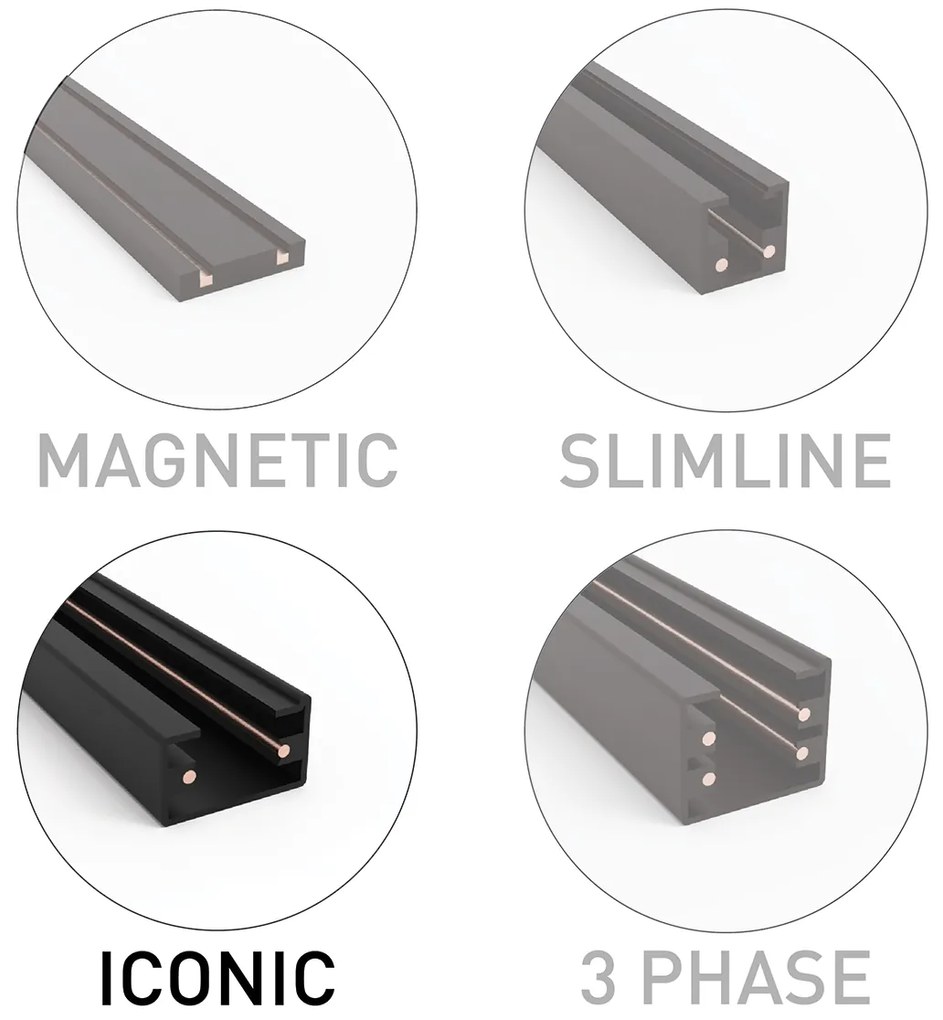Závesné svietidlo s koľajnicovým závesom čierne - Cavalux
