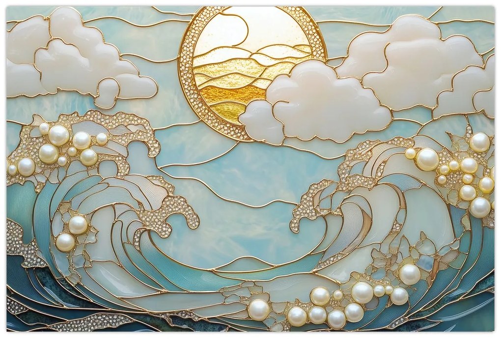 Obraz - 3D perly v oceáne (90x60 cm)