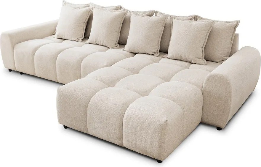 Béžová rohová pohovka (pravý roh/s leňoškou) Albane – Ropez