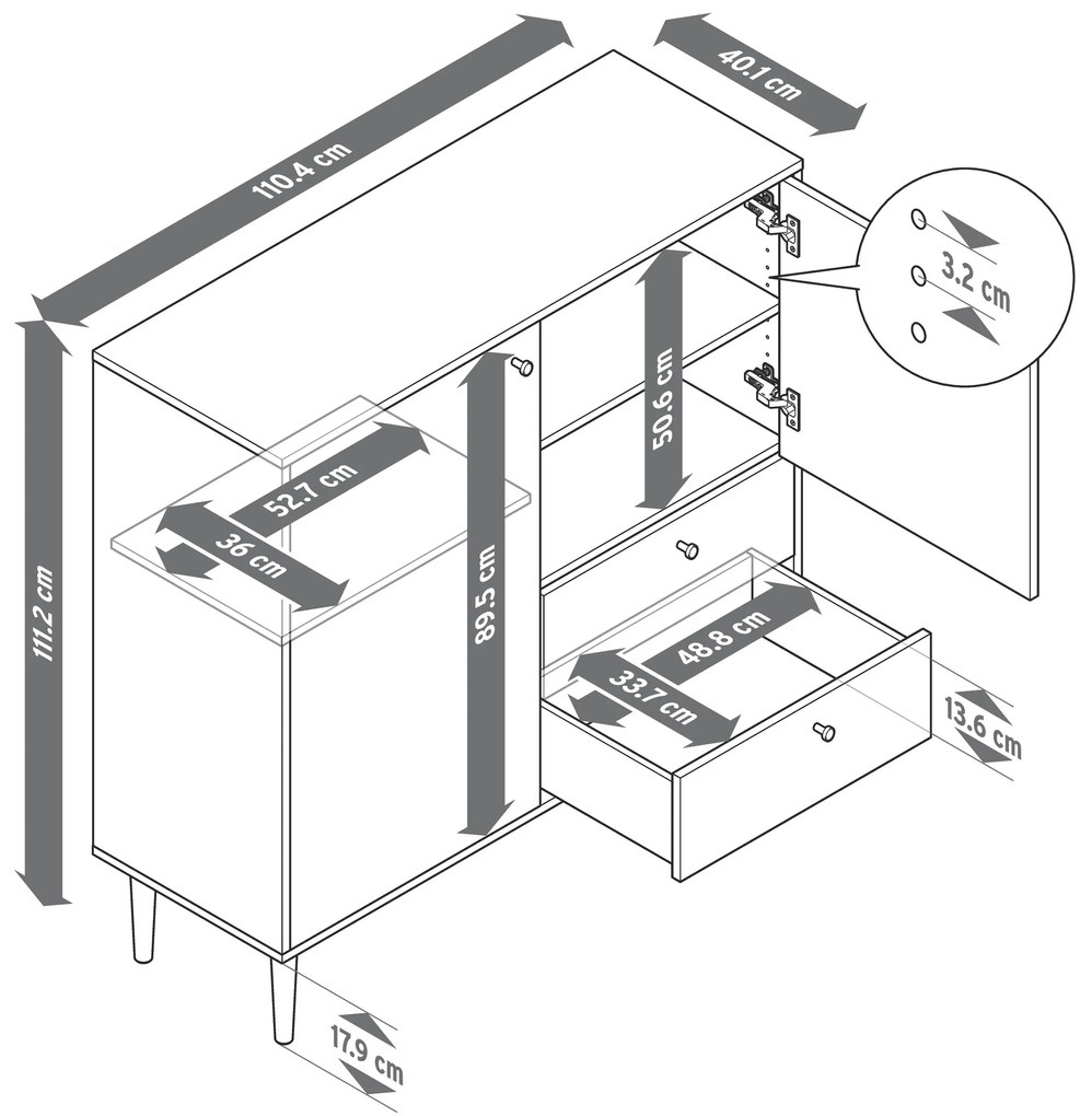 Vysoká skrinka »Bekeson«, antracitová
