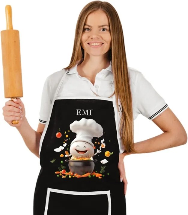 Kuchynská zástera Gusto EMI, čierna