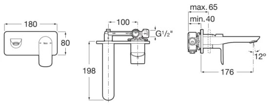 Roca A5A356EC00 - Vaňová batéria pre podomietkovú montáž CALA lesklý chróm