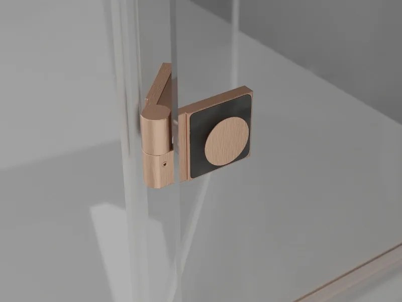 Mexen Lunar Duo, výklopný sprchový kút 110 x 110 cm, 8mm číre sklo, profil medená matná, 834-110L-110P-65-00