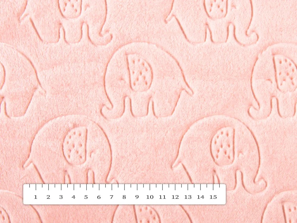 Biante Detská obojstranná deka Mikroplyš/Polar MIP-008 Sloníkovia - púdrovo ružová 75x100 cm