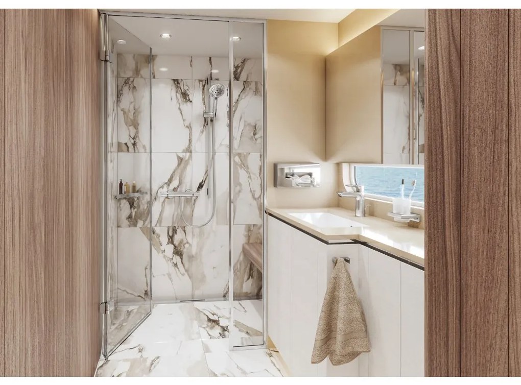 Hansgrohe AddStoris, košík do rohu, chrómová, HAN-41741000