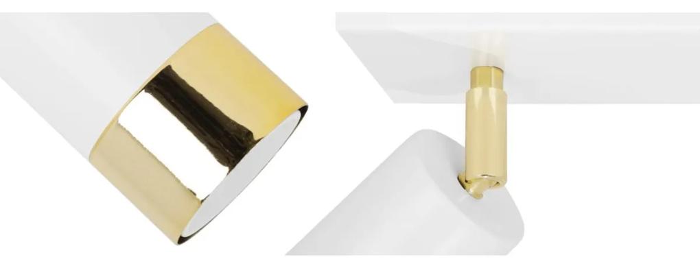 Bodové svietidlo Hugo, 4x biele/zlaté kovové tienidlo, (možnosť polohovania)