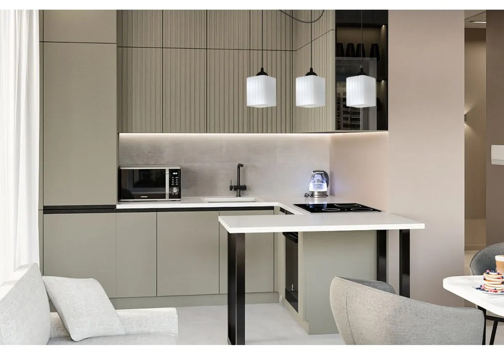 Závesné svietidlo Riffle Square Spider, 3x biele sklenené tienidlo, b