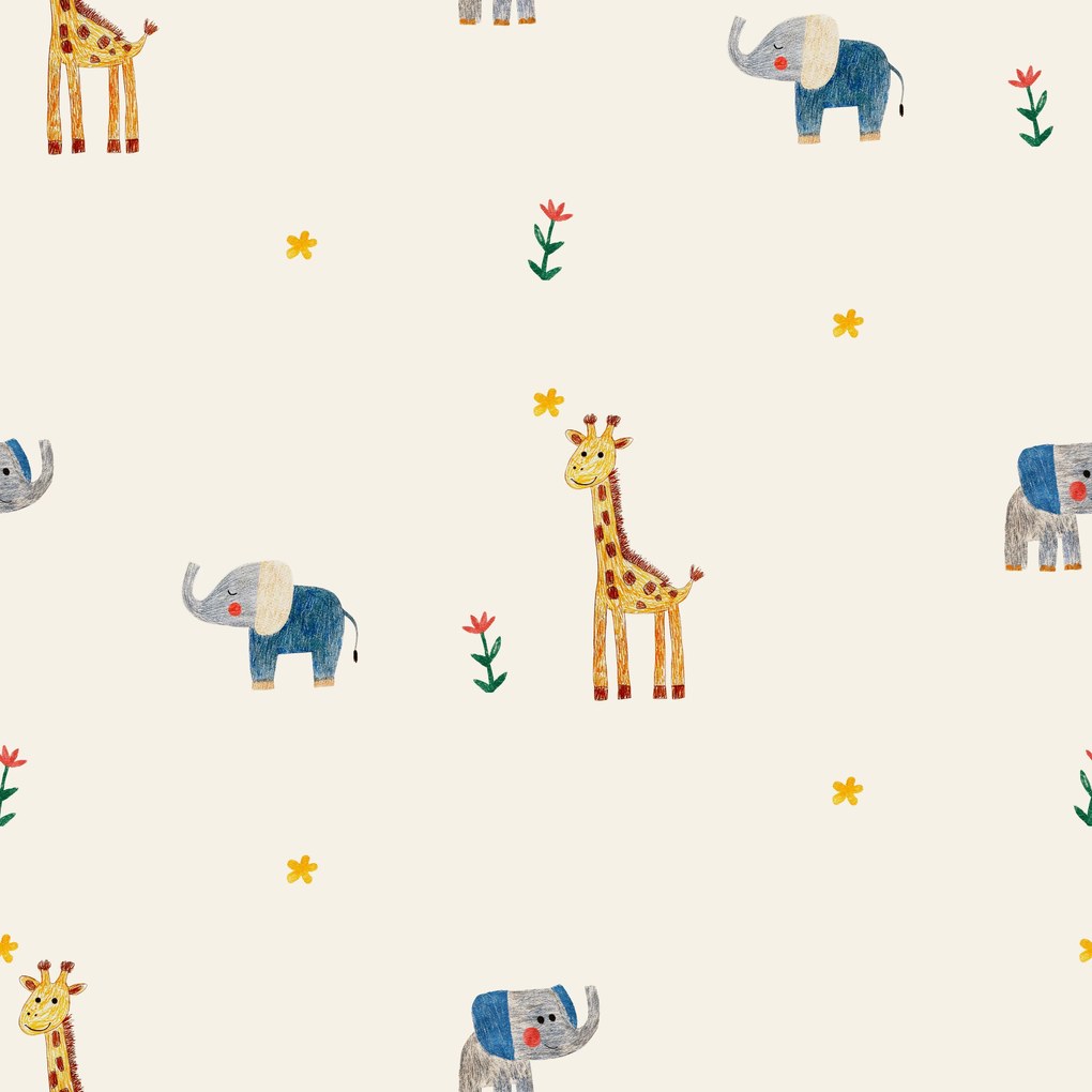 Krepové obliečky do postieľky Renforcé LITTLE SAFARI farebné Rozmer obliečky: 45 x 65 cm | 90 x 140 cm