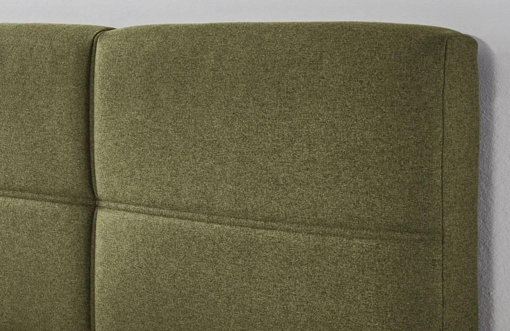 Posteľ Domango 140x200 cm, olivovo zelená látka