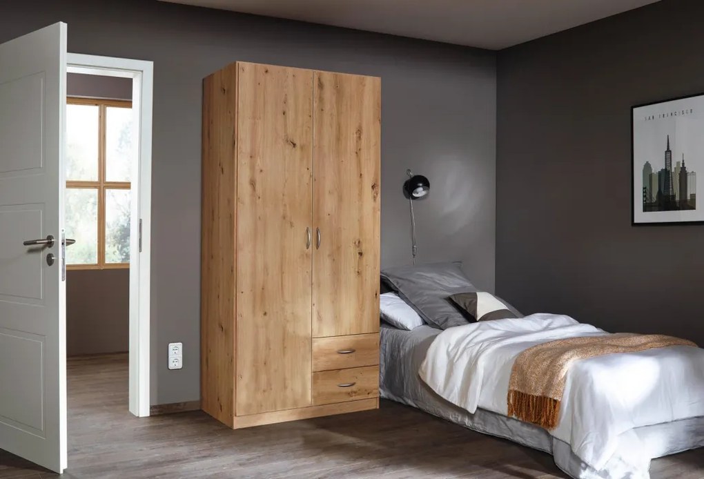 Šatníková skriňa Case, 91 cm, dub artisan