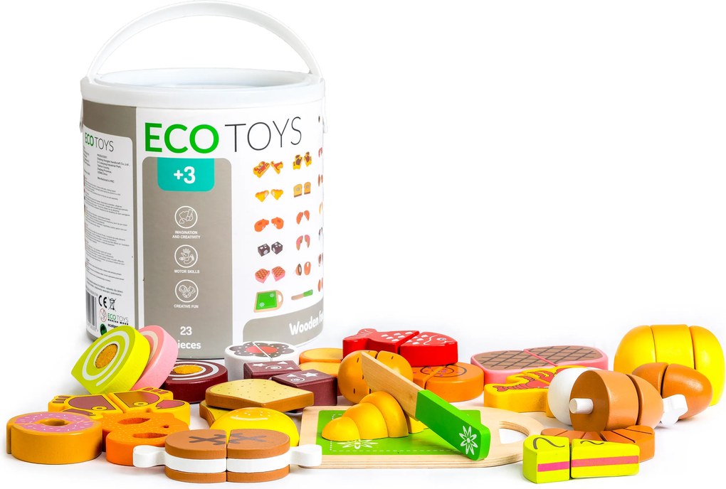 Drevené krájacie potraviny 23 kusov ECOTOYS