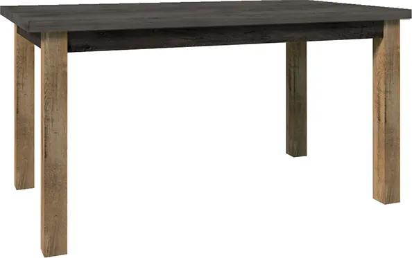 Jídelní stůl, rozkládací, dub lefkas tmavý/smooth šedý, MONTANA STW 0000237736 Tempo Kondela