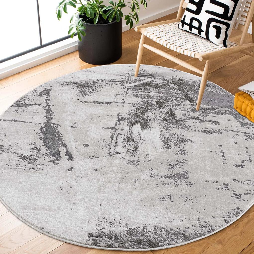 Dekorstudio Moderný okrúhly koberec CHIC 176 - sivý Priemer koberca: 120cm