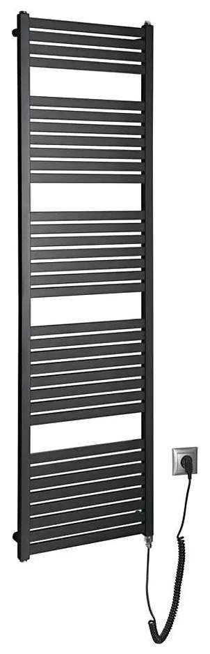 Aqualine - Kúpeľňový elektrický radiátor TONDI-E 600W/230V 169 cm matná čierna