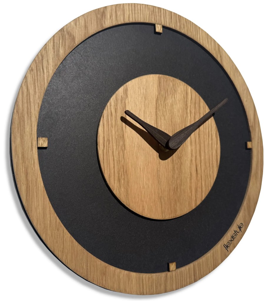 Dekorstudio Drevené hodiny na stenu Oak Flow - dub 30cm