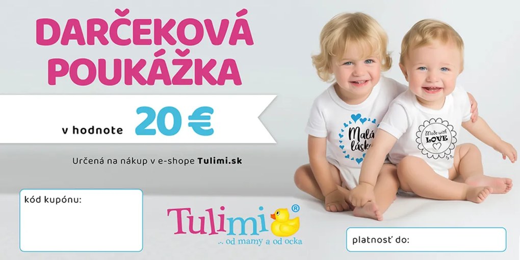 Darčeková peňažná poukážka Tulimi.sk v hodnote 20 eur