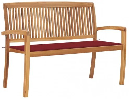 vidaXL Stohovateľná záhradná lavička s podložkou 128,5 cm tíkový masív-