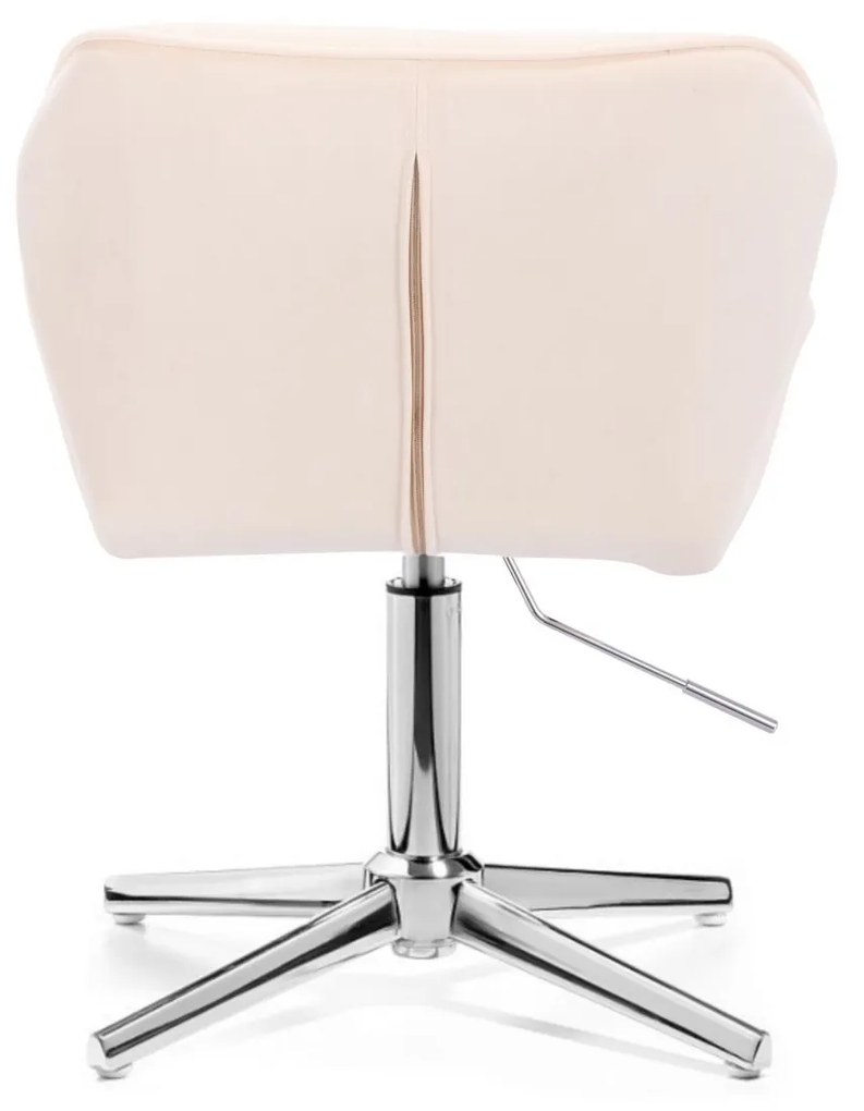 LuxuryForm DESIGN Stolička MILANO VELUR na striebornom kríži - krémová