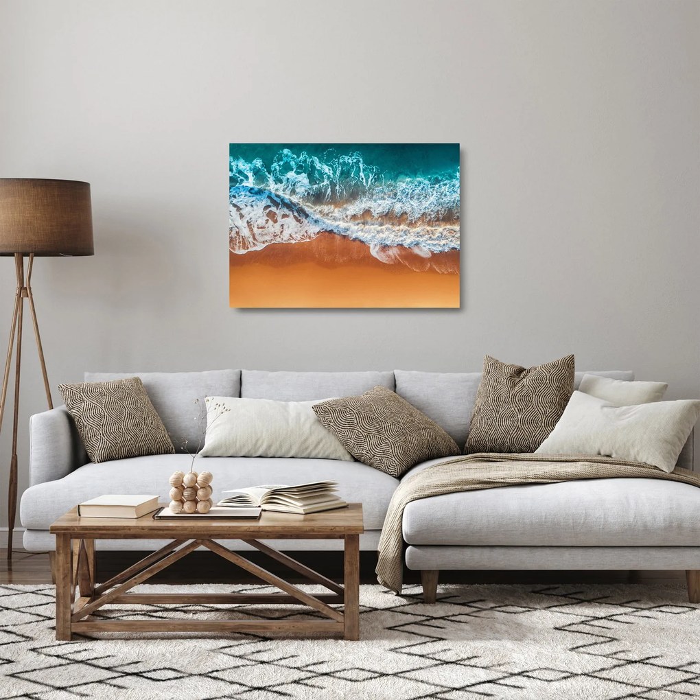Sklenený obraz morskej pláže (70x50 cm)